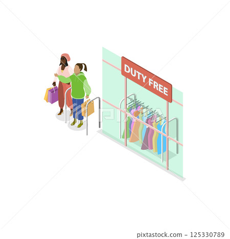 3D Isometric Flat  Set of Airport Scenes. Item 2 125330789