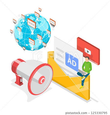 3D Isometric Flat Illustration of Positive PR. Item 2 3D Isometric Flat Illustration of Positive PR. Item 2 125330795