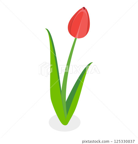 3D Isometric Flat  Illustration of Flowers Collection. Item 9 3D Isometric Flat  Illustration of Flowers Collection. Item 9 125330837