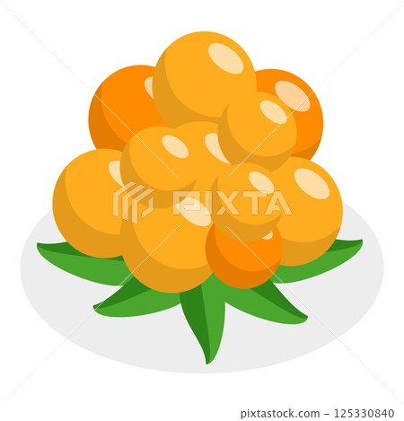 3D Isometric Flat  Set of Berries. Item 9 125330840