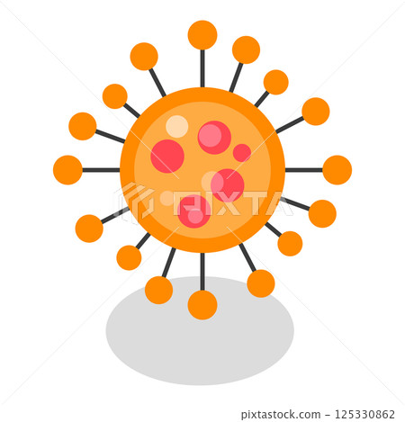 3D Isometric Flat Set of Viruses And Microbes. Item 11 3D Isometric Flat Set of Viruses And Microbes. Item 11 125330862