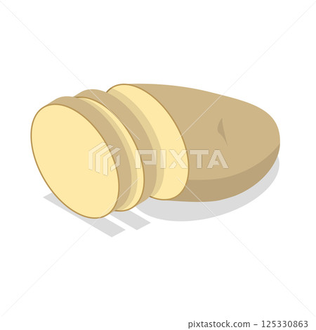 3D Isometric Flat  Set of Potatoe Products. Item 3 125330863