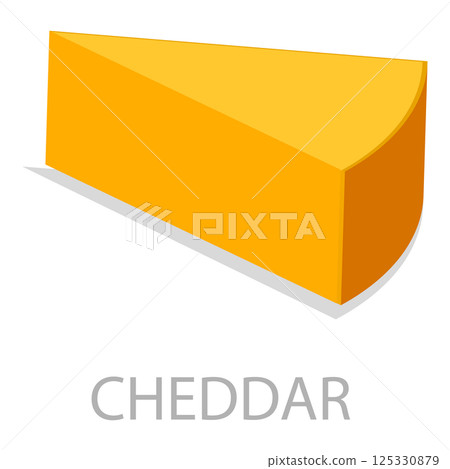 3D Isometric Flat  Set of Different Cheese Types. Item 6 125330879