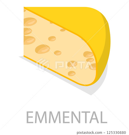 3D Isometric Flat  Set of Different Cheese Types. Item 10 125330880