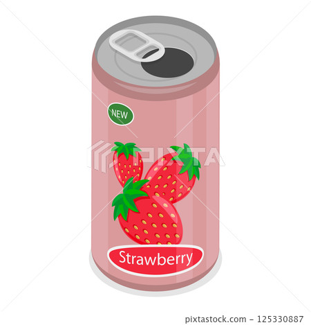 3D Isometric Flat  Set of Soda Drinks. Item 4 125330887