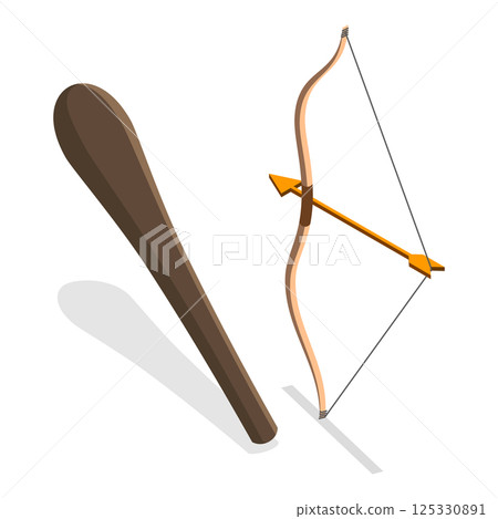 3D Isometric Flat  Set of Stone Age Tools. Item 3 125330891