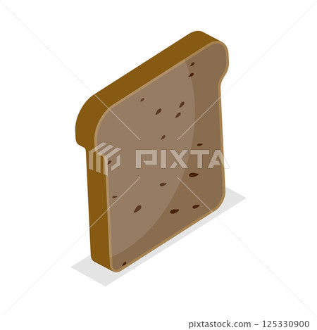 3D Isometric Flat  Set of Breakfast Toasted Bread. Item 6 125330900