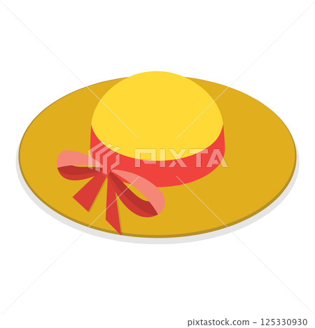 3D Isometric Flat Vector Set of Hats. Item 6 125330930
