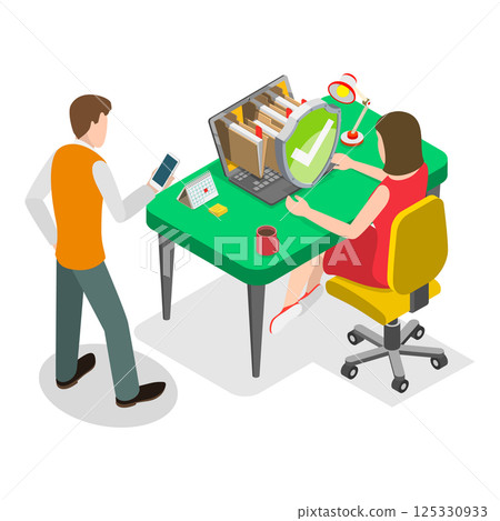 3D Isometric Flat  Illustration of Service Subscription. Item 1 125330933