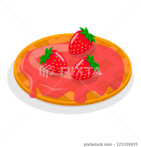 3D Isometric Flat  Illustration of Homemade Pastry. Item 8 125330935