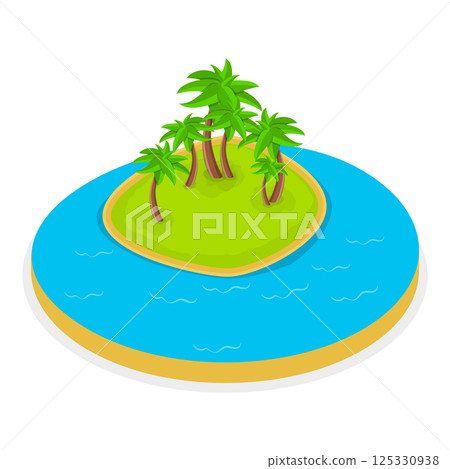 3D Isometric Flat Set of Natural Water Landscape. Item 7 3D Isometric Flat Set of Natural Water Landscape. Item 7 125330938