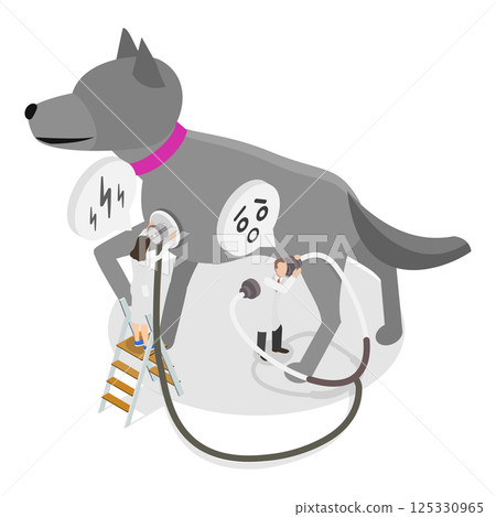 3D Isometric Flat Illustration of Veterinarian Appointment. Item 1 3D Isometric Flat Illustration of Veterinarian Appointment. Item 1 125330965