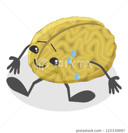 3D Isometric Flat  Illustration of Smart Healthy Human Brain. Item 2 125330997