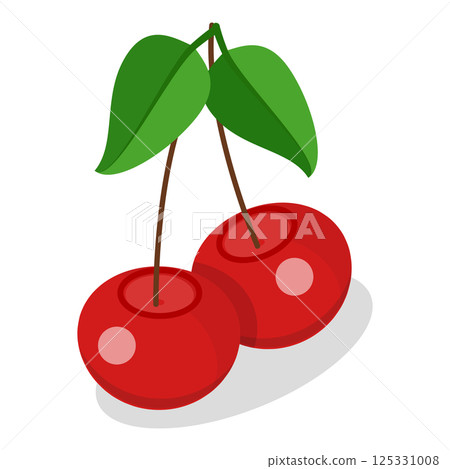 3D Isometric Flat  Set of Fruits. Item 1 125331008