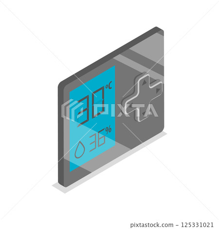 3D Isometric Flat  Set of Smart Home Heating And Cooling. Item 1 125331021