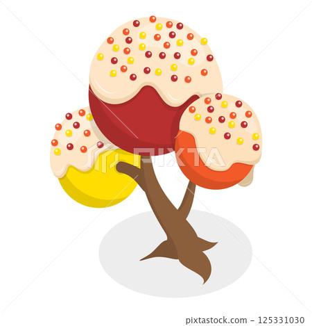 3D Isometric Flat Vector Set of Fantasy Sweet Land Elements. Item 2 3D Isometric Flat Vector Set of Fantasy Sweet Land Elements. Item 2 125331030