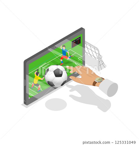 3D Isometric Flat Illustration of People Bet On Sports Online. Item 2 3D Isometric Flat Illustration of People Bet On Sports Online. Item 2 125331049