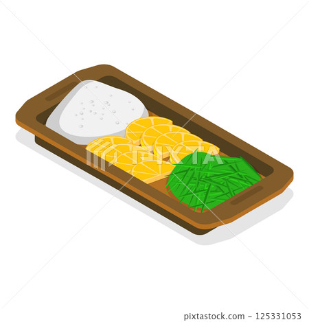 3D Isometric Flat  Illustration of Traditional Brazilian Cuisine. Item 1 125331053