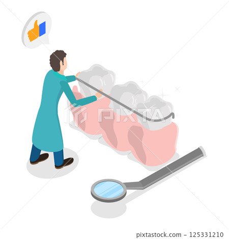 3D Isometric Flat Vector Illustration of Orthodontic Care, Dentistry Service. Item 1 125331210
