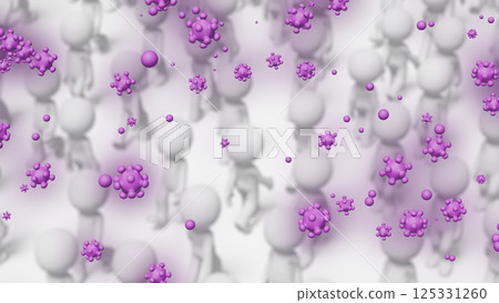 擁擠的象形圖和病毒的 3DCG 125331260