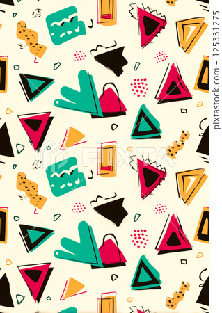 90s style retro geometric pattern, fun colorful geometric pattern 90s style retro geometric pattern, fun colorful geometric pattern 125331275