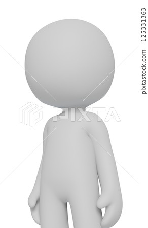 3DCG of a standing person pictogram - transparent background 125331363