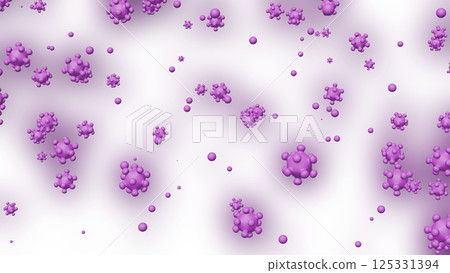 3DCG of a deformed virus scattering - transparent background 3DCG of a deformed virus scattering - transparent background 125331394