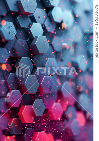 Data network image, colorful honeycomb pattern abstract background Data network image, colorful honeycomb pattern abstract background 125331678