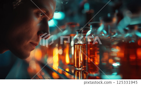 Scientist analyzing lupin protein in modern laboratory environment 125331945