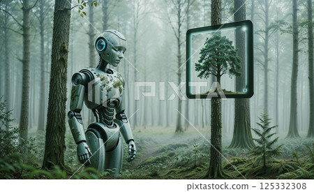 climate change impact depicted by vanishing nature and fading trees for use in environmental advocacy or eco concept visuals 125332308