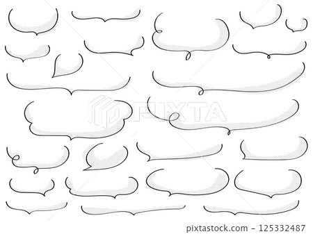 Handwritten, loose speech bubble set (with dot shadows) 125332487