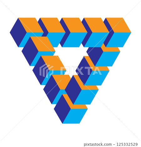 Vector single colored impossible triangle icon isolated on white background 125332529