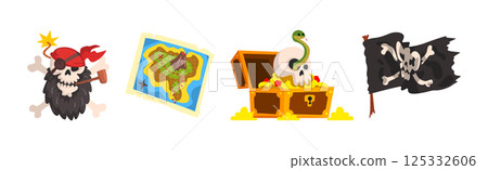 Pirate and Corsair Object and Element Vector Set 125332606