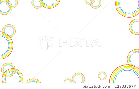 A frame made up of many rainbow rings drawn with thin lines A frame made up of many rainbow rings drawn with thin lines 125332677