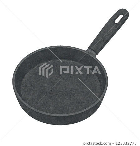 Watercolor illustration of a black frying pan (transparent PNG) Watercolor illustration of a black frying pan (transparent PNG) 125332773