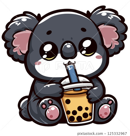 cute adorable koala holding beverages cartoon character cute adorable koala holding beverages cartoon character 125332967
