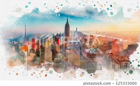 Watercolor-like skylines that color the city / Mornings in the city seen from an artistic perspective 125333000