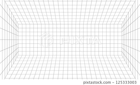 Three-point perspective grid background perspective space illustration design material Three-point perspective grid background perspective space illustration design material 125333003