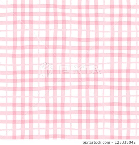 Pink Plaid Tartan Gingham Check Hand Drawn Background Pattern Overlay Pink Plaid Tartan Gingham Check Hand Drawn Background Pattern Overlay 125333042