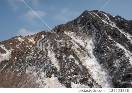 April scenery seen from the snow-covered hiking trail at Mount Nasu in Tochigi Prefecture 125333838