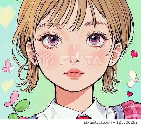 凝視的女孩美麗的女孩插畫 125336262