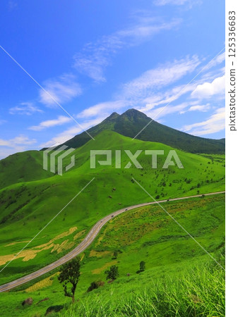 初夏的由布山(布市由布院町,縱構圖) 初夏的由布山(布市由布院町,縱構圖) 125336683