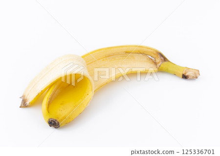 Banana peel on white background Banana peel on white background 125336701