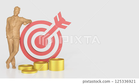 The Red target and gold coins for Business concept 3d Rendering. The Red target and gold coins for Business concept 3d Rendering. 125336921