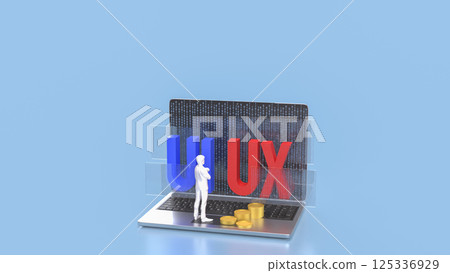 The UI and UX on notebook for website or application concept 3d rendering. 125336929