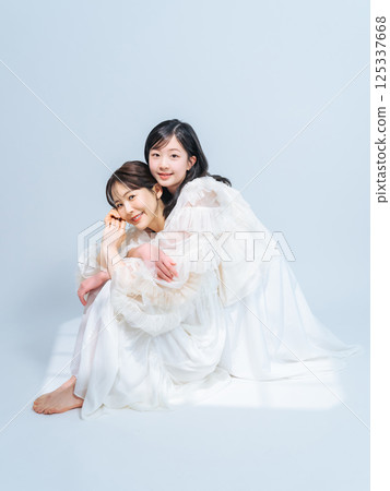 Mother and daughter portrait Mother and daughter portrait 125337668