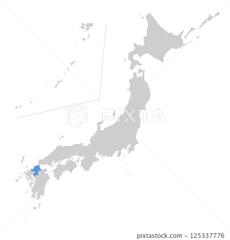 Map of Japan Fukuoka Prefecture 125337776