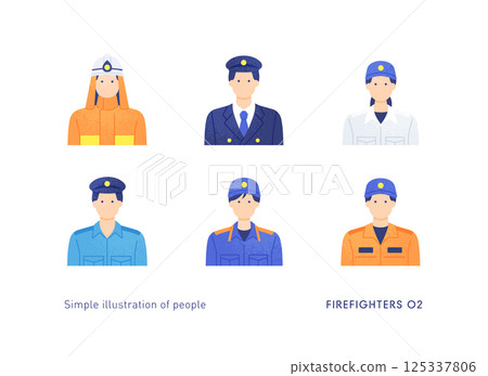 Firefighters and ambulance crews trying to save lives. Essential worker icon. 125337806