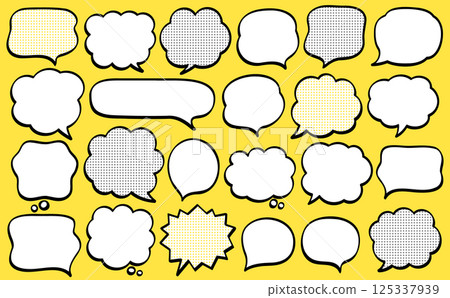 Comic book style speech bubble design illustration 125337939