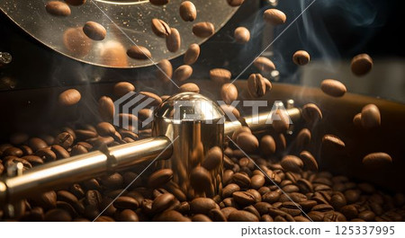 The moment when the aroma rises from coffee beans during roasting 3 AI-generated image 125337995